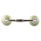 Pea Green Striped Ceramic Bridge Handles